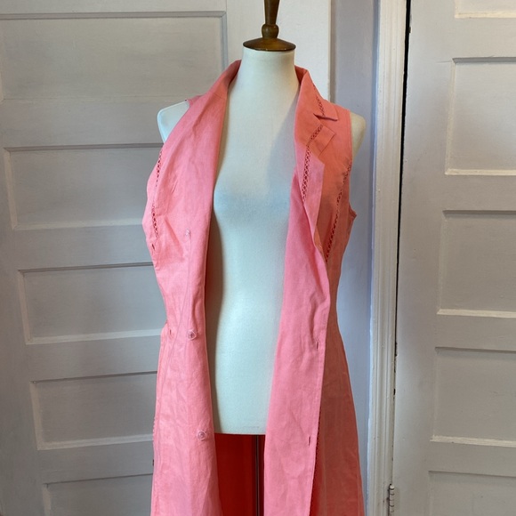 Jones New York Peach Linen Belted Wrap Dress, Size 8 - Picture 12 of 17